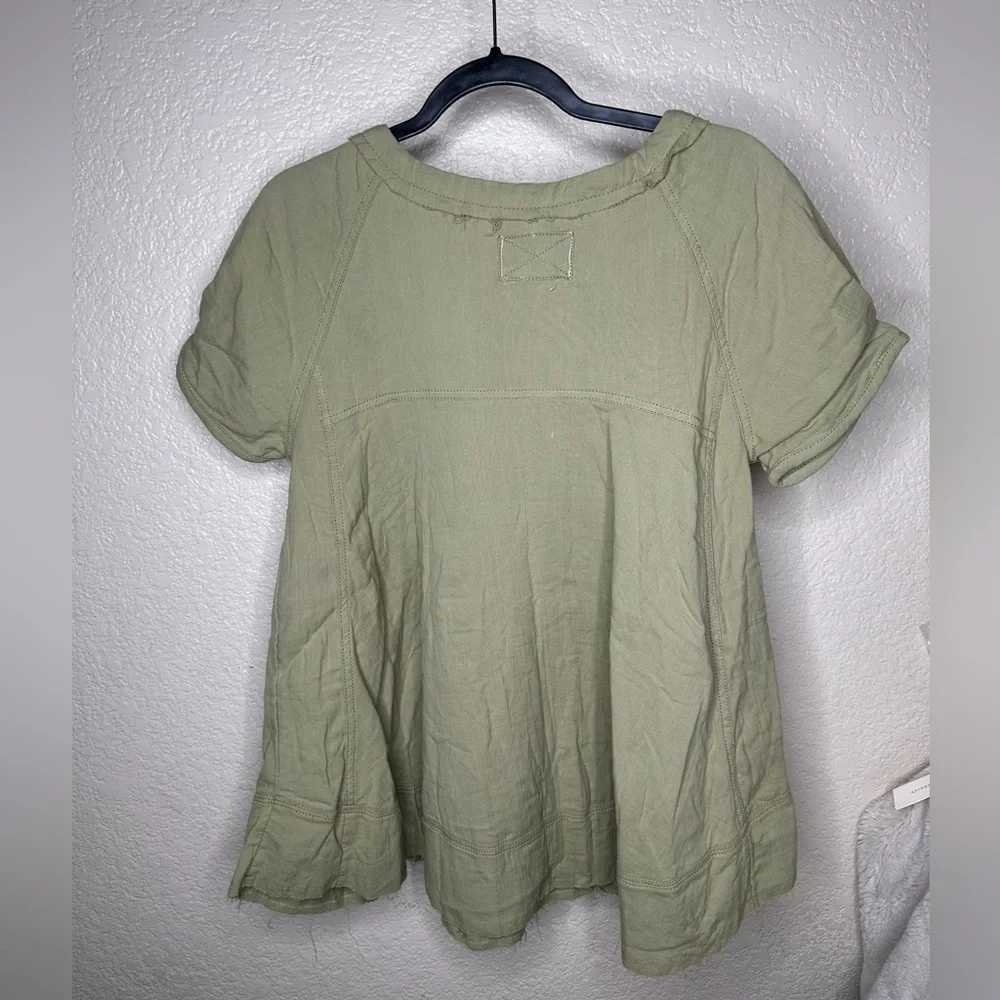 Free People Sage Green Short Sleeve Tee - Picture 5 of 9
